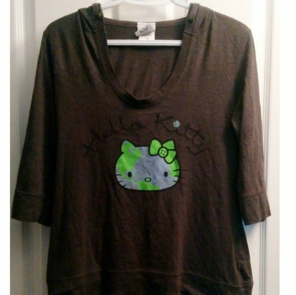 Hooded 3/4 sleeve Hello Kitty t-shirt by Sanrio